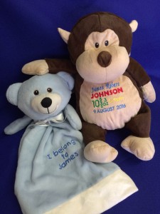 personalised teddy & comforter