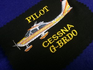 embroidered aeroplane badge